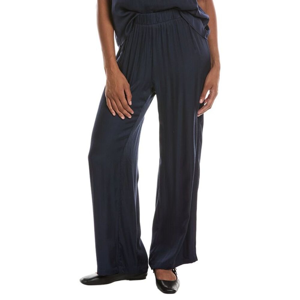 Perfectwhitetee Womens  Camile Luxe Satin Straight Leg Pant, Navy